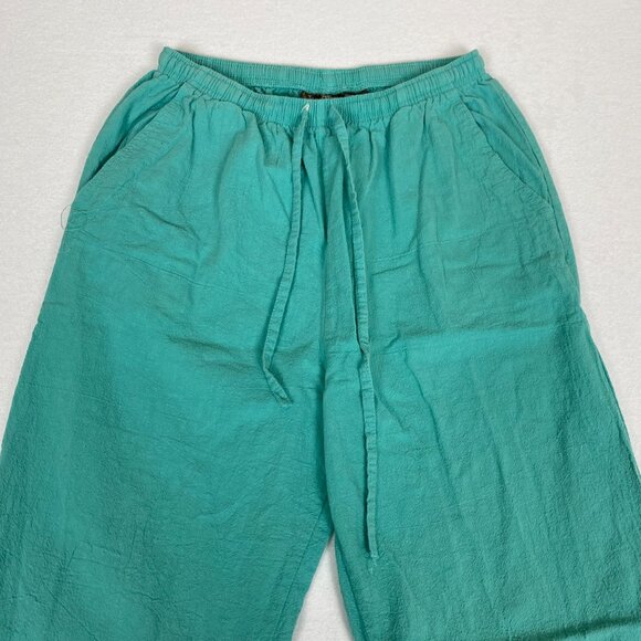 Vintage Jane Ashley Cotton Embroidered Rhinestone Floral Stretch Cropped Pants - Picture 3 of 8